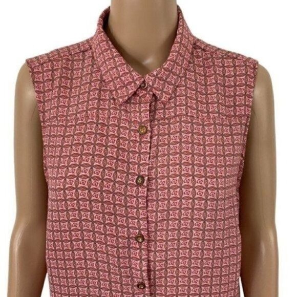 Zac & Rachel Sleeveless Button Down Tunic Blouse Top Size Large - Picture 4 of 10